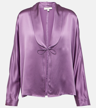Shop The Sei Silk Blouse In Purple
