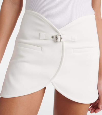 Courrèges Ellipse Buckled Curved Miniskirt In White