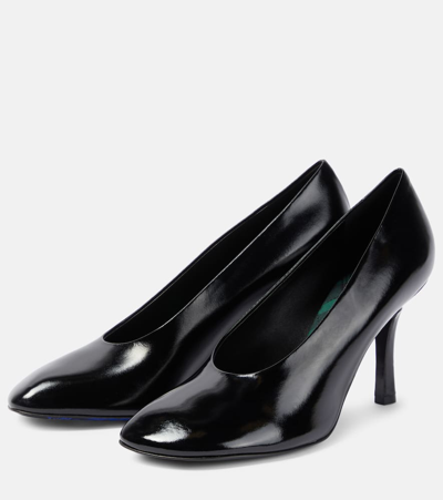 Shop Burberry 85 Leather Pumps In Black