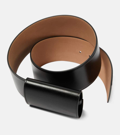 Shop Alaïa Knot Leather Belt In Black