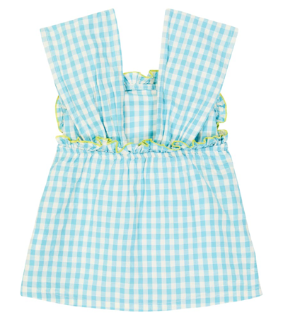 Bobo Choses Gingham Cotton And Linen Top In Multicoloured