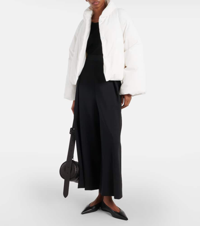 Fforme Nola Cropped Hooded Shell Down Jacket In White