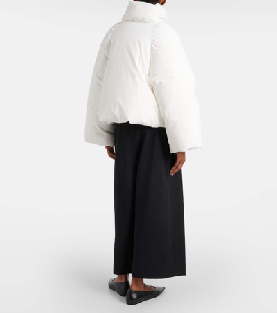 Fforme Nola Cropped Hooded Shell Down Jacket In White