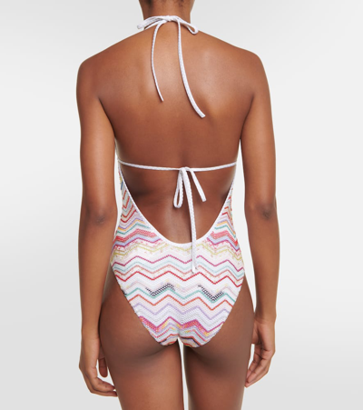 Shop Missoni Cutout Swimsuit In Multicolor Red Tones