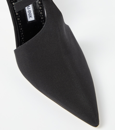 Manolo Blahnik Black Horna 105 Silk Pumps In Black