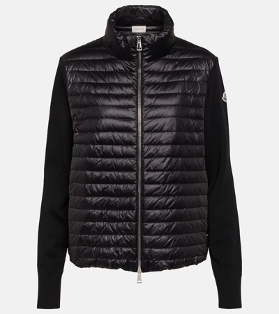 Shop Moncler Down-filled Padded Cardigan In Black