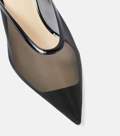 Le Monde Beryl Venetian Mesh Mules In Black Mesh