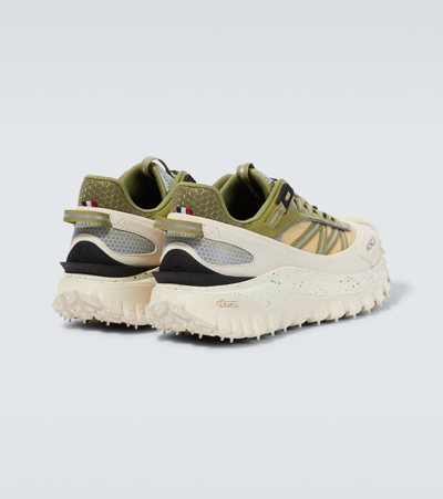 Shop Moncler Trailgrip Leather-trimmed Sneakers In Tapioca