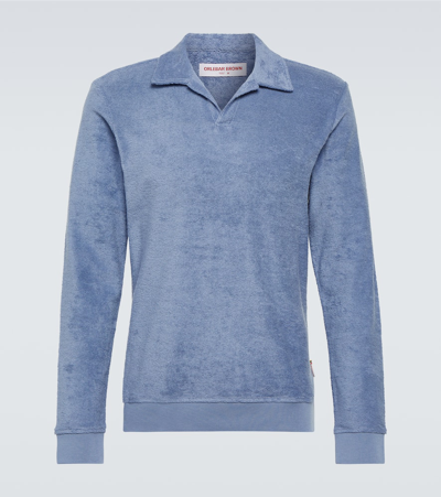 Shop Orlebar Brown Santino Cotton Shirt In Springfield Blue
