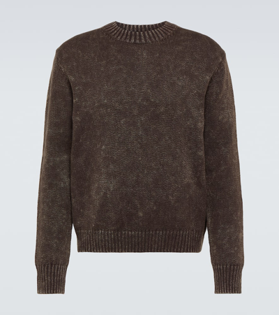 Shop Acne Studios Cotton Sweater In Coffee Brown