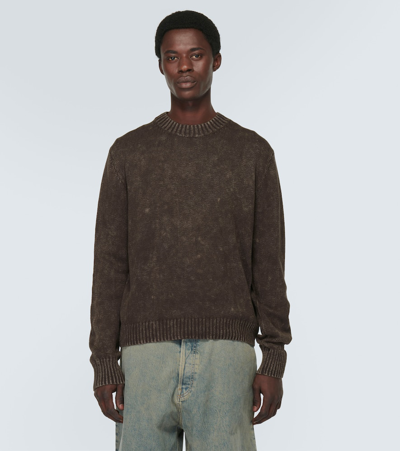 Shop Acne Studios Cotton Sweater In Coffee Brown