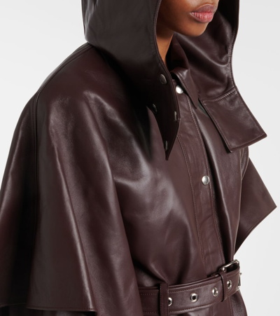Shop Chloé Layered Leather Jacket In Brown