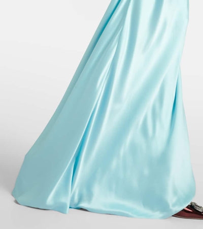 Shop The Sei One-shoulder Silk Gown In Baby Blue