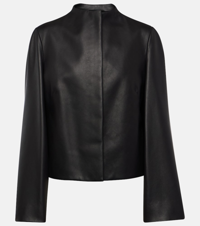 Shop Fforme Zoe Leather Jacket In Black