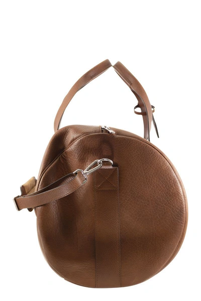 Shop Brunello Cucinelli Leather Active Bag In Cognac