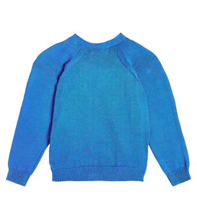 Bobo Choses Embroidered Cotton Cardigan In Blue