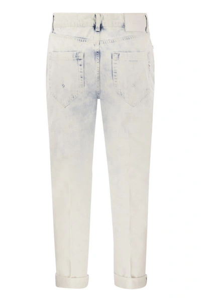Shop Dondup Koons - Loose Jeans With Jewelled Buttons In White
