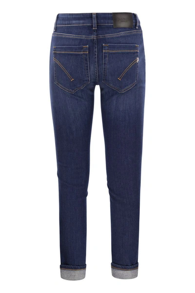 Dondup Monroe Five Pocket Skinny Fit Jeans In Medium Denim