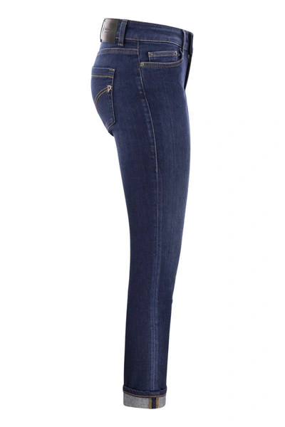 Dondup Monroe Five Pocket Skinny Fit Jeans In Medium Denim