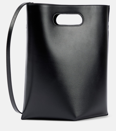 Alaïa Small Folded Leather Tote Bag In Noir