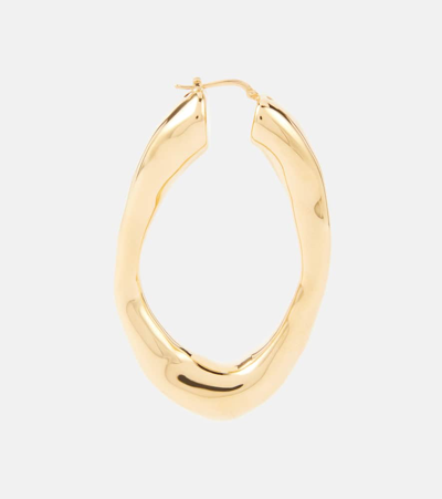 Shop Jil Sander Hoop Earrings In Gold