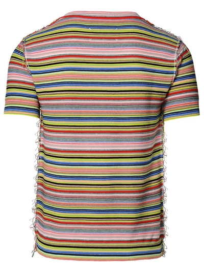 Shop Maison Margiela Striped T-shirt In Multicolor