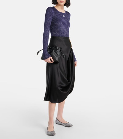 Loewe Flamenco Medium Clutch Bag In Napa Leather In Black