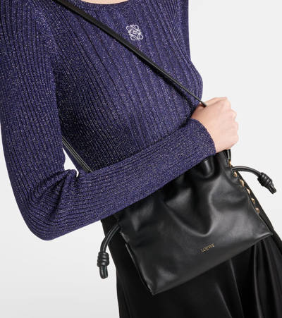 Loewe Flamenco Medium Clutch Bag In Napa Leather In Black