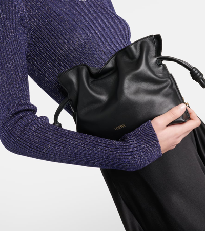 Loewe Flamenco Medium Clutch Bag In Napa Leather In Black