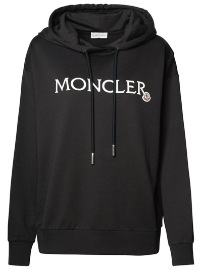 Shop Moncler Sweatshirt Capp.logo Writing In Black