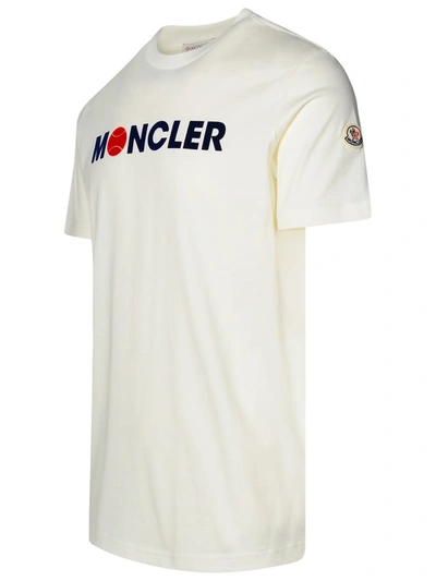 Shop Moncler Tennis Logo T-shirt In White