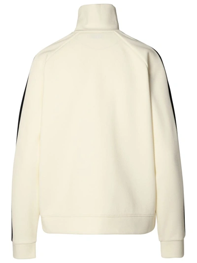 Shop Moncler Zip Sweatshirt In White
