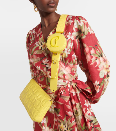 Shop Christian Louboutin Loubila Leather Crossbody Bag In Yellow Queen/yellow Queen