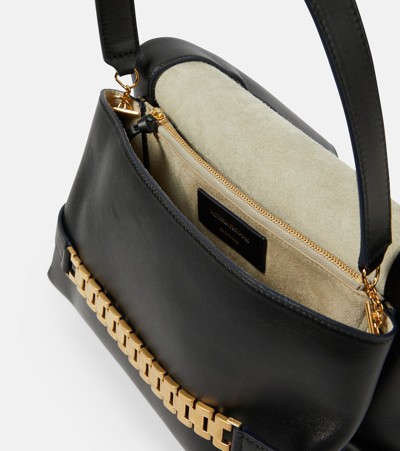 Shop Victoria Beckham Chain-detail Leather Shoulder Bag In Black