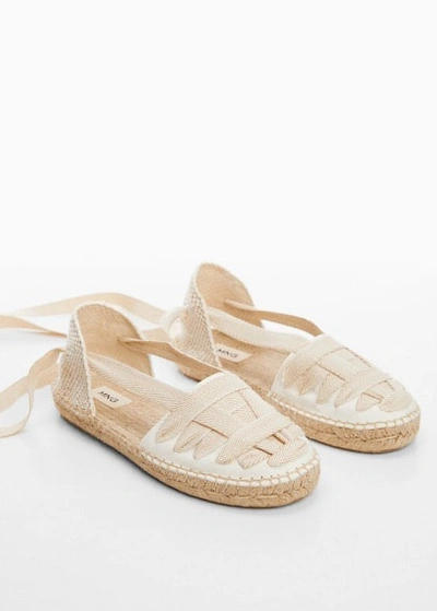 Shop Mango Espadrille Ties Sand