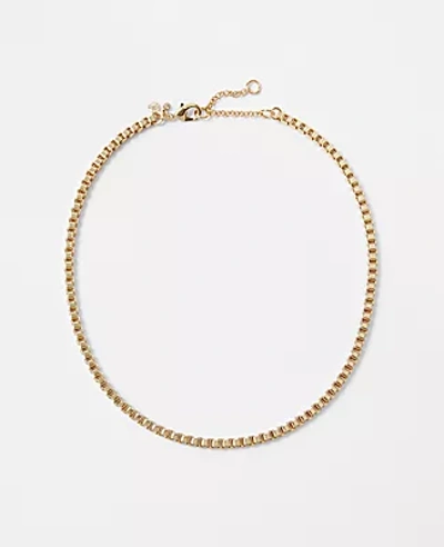 Shop Ann Taylor Box Chain Necklace In Goldtone