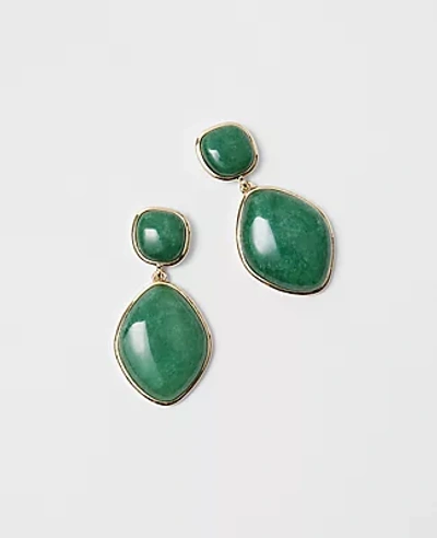 Shop Ann Taylor Two Drop Earrings In Fresh Green