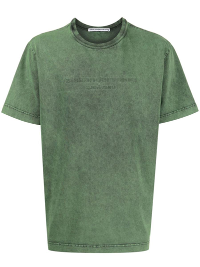 Shop Alexander Wang Acid Wash T-shirt Clothing In Green