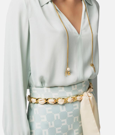 Shop Elisabetta Franchi Shirts In Acqua