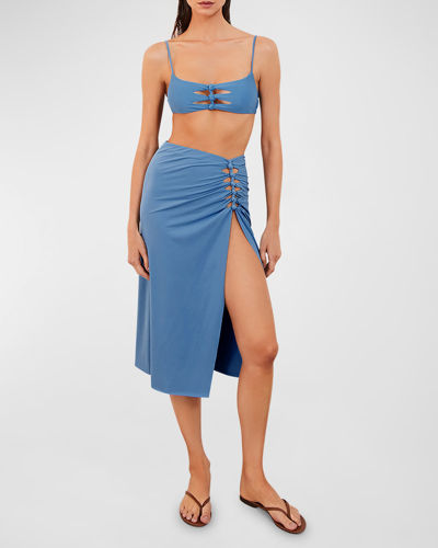 Shop Vix Solid Megan Midi Skirt In Cave