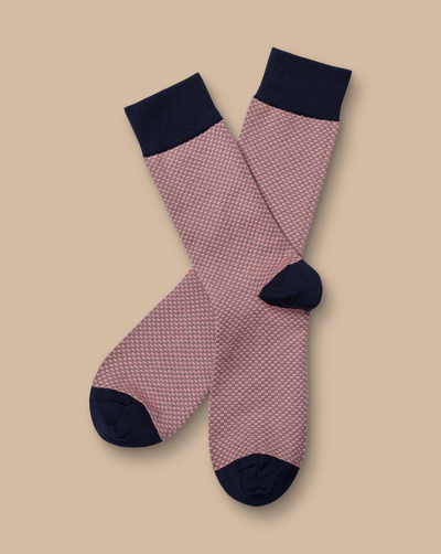 Shop Charles Tyrwhitt Men's  Micro Check Socks In Pink