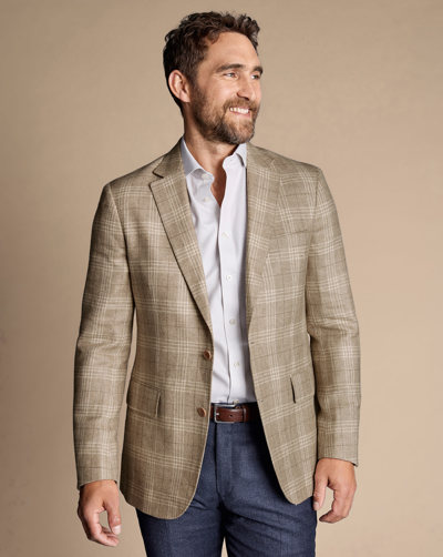 Shop Charles Tyrwhitt Men's  British Luxury Checkered Na Jacket In Neutral