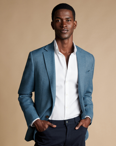 Shop Charles Tyrwhitt Men's  Twill Texture Na Jacket In Blue