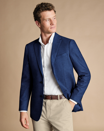 Shop Charles Tyrwhitt Men's  Twill Silk Na Jacket In Blue