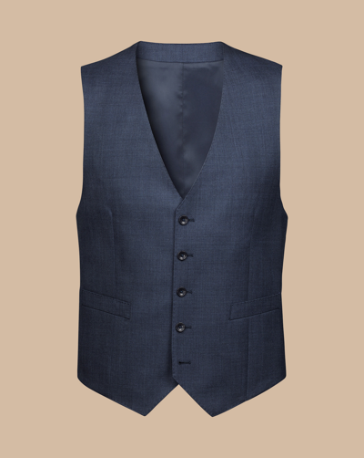 Shop Charles Tyrwhitt Men's  Prince Of Wales Suit Waistcoat In Blue