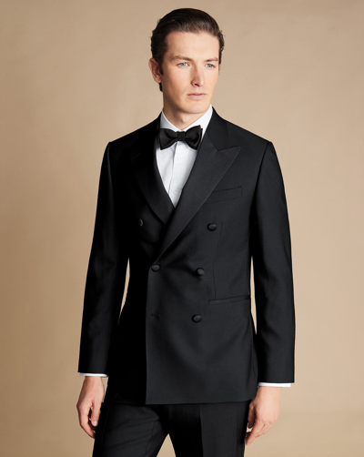 Shop Charles Tyrwhitt Men's  Double Breasted Dinner Suit Na Jacket In Black