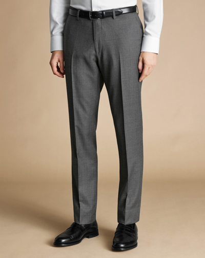 Shop Charles Tyrwhitt Men's  Italian Luxury Suit Trousers In Grey