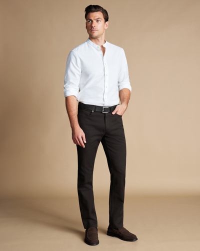 Shop Charles Tyrwhitt Men's  Twill 5 Pocket Jeans In Black