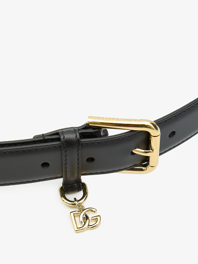Shop Dolce & Gabbana Dg Logo Belt In Black