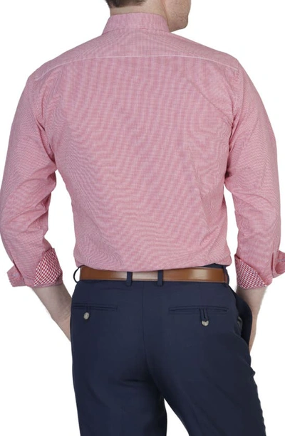 Tailorbyrd Minigingham Stretch Button-down Shirt In Red